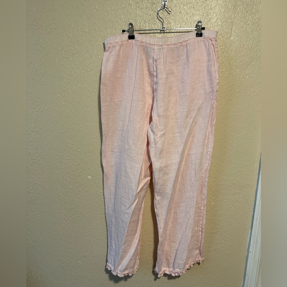Vintage Pineapple Patch 2 Linen Pants Cropped Size Medium - Picture 2 of 8